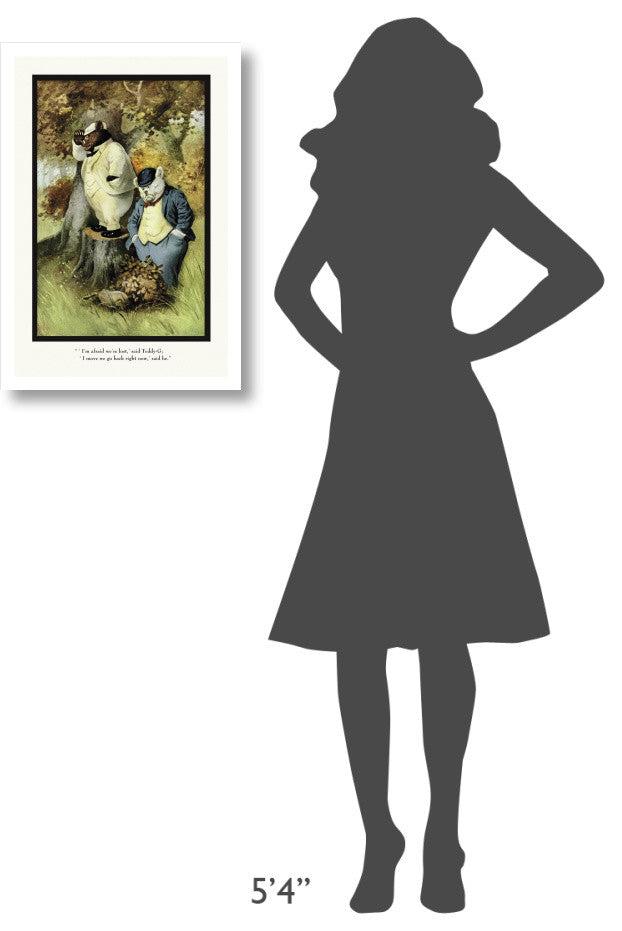 "Teddy Roosevelt's Bears: Teddy B and Teddy G Are Lost" Paper Art, 18"x26"
