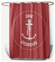 Gone Forever Overboard Ligonberry Red 70" w x 73" h Shower Curtain
