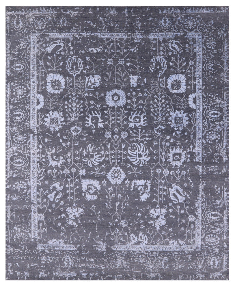 Hand Knotted Persian Wool and Silk Rug 8' 2" X 10' 0" Q6202
