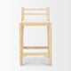 Sam Counter Stool W/ Light Brown Wood Frame and Beige Upholstered Seat