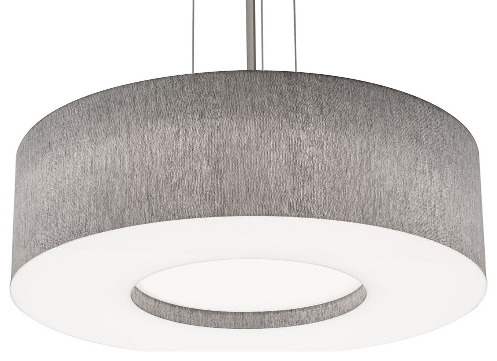Montclair 24" LED Pendant, Satin Nickel Finish, Gray Shade
