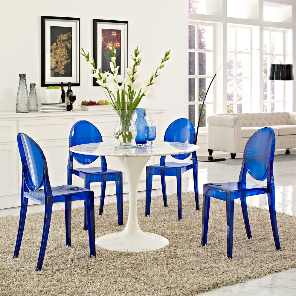 Modern Blue Casper Dining Chairs Set of 4