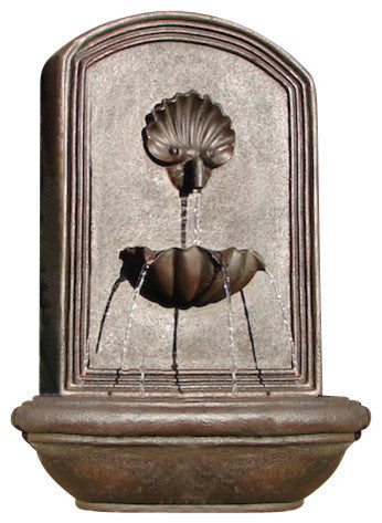 Outdoor Wall Fountain, "The Napoli" Weathered Bronze