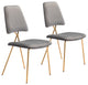 Chloe Dining Chair, Set of 2 Gray & Gold
