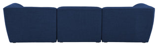 Miramar Linen Textured Fabric Upholstered 3-Piece Modular Sofa, Navy