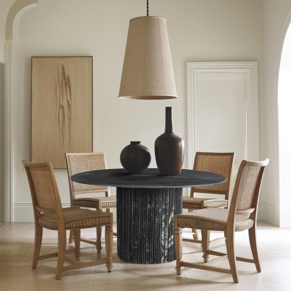 Genoa Marble Dining Table, Black
