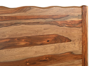 Damian Live Edge Solid Wood Panel Bed, Brown, King