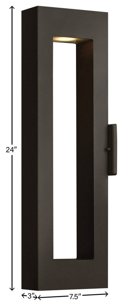 Hinkley Atlantis Large Wall Mount Lantern, Satin Black