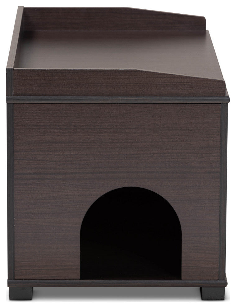 Yvette Modern Cat House, Dark Brown