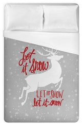 Let It Snow My Deer Queen Brushed Poly Duvet Cover