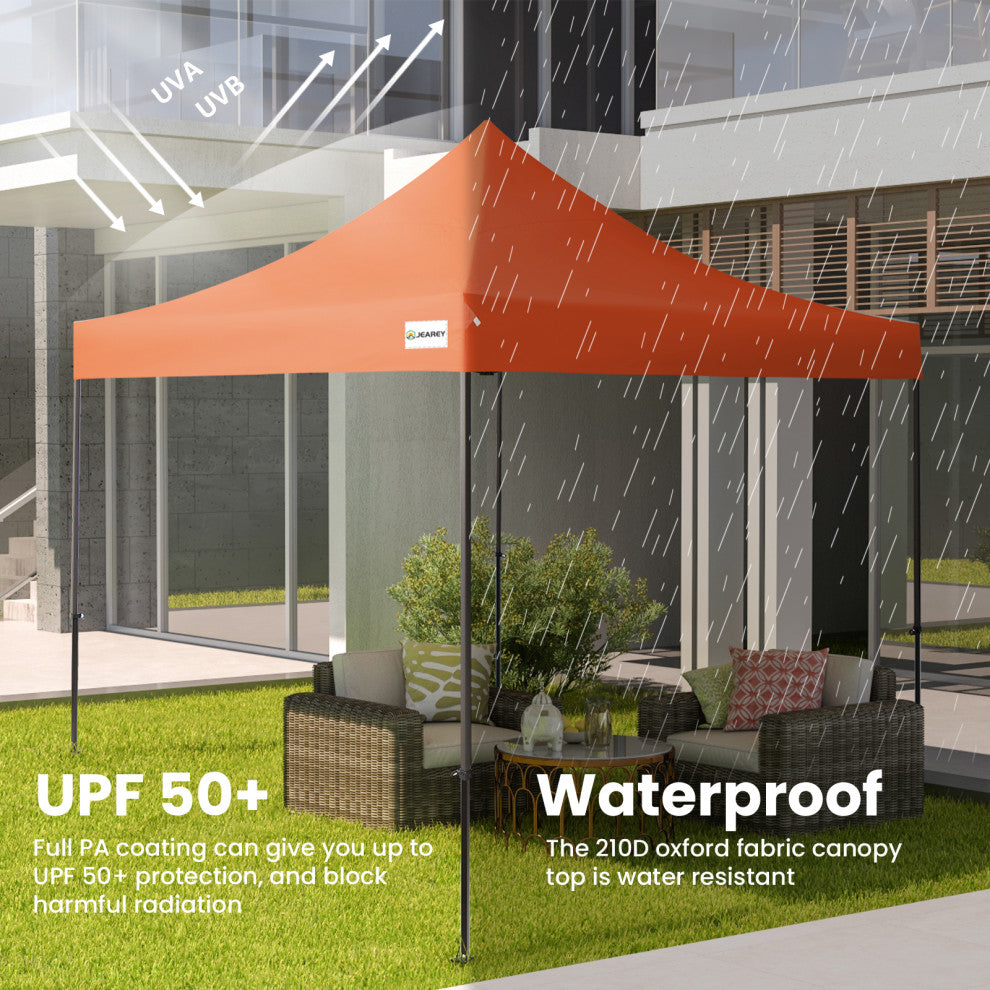 JEAREY Pop Up Canopy Tent, Outdoor Canopy, 4 Sand Bags, Red, 12x12ft