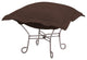 Sterling Scroll Puff Ottoman, Sterling Chocolate, Frame: Titanium