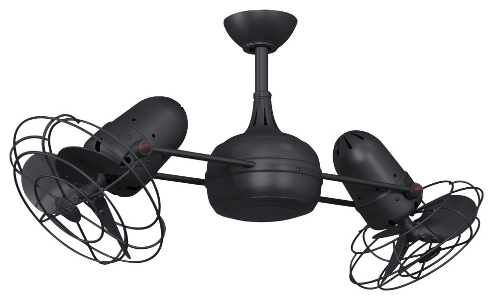 Dagny, Rotational Ceiling Fan, Matte Black Finish, Metal Blades