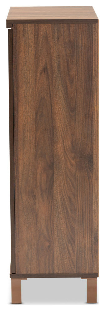 Dori Modern Shoe Cabinet, Walnut Brown