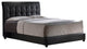 Lusso Queen Bed Set With  Rails- Black Faux Leather