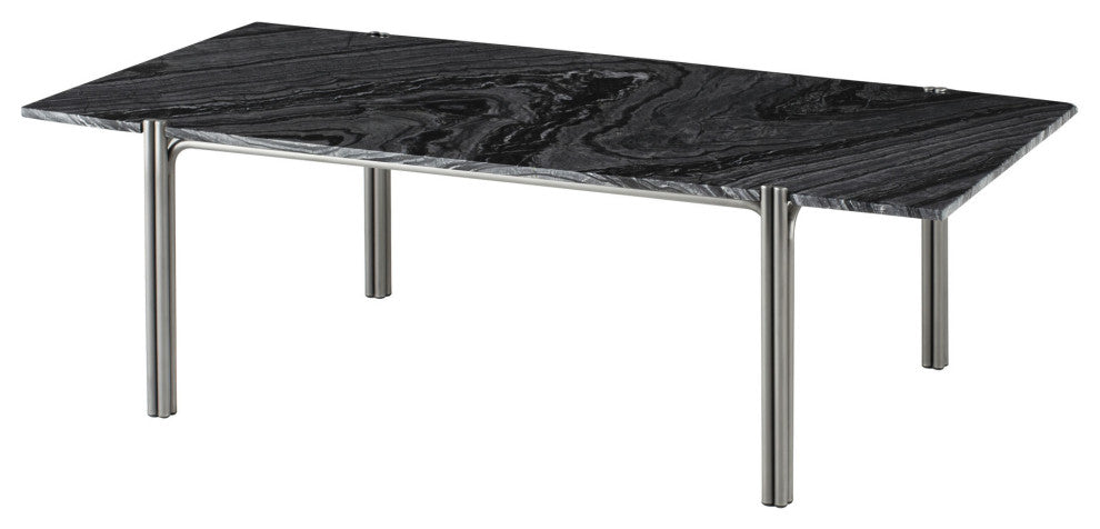 Sussur Black Wood Vein Stone Coffee Table