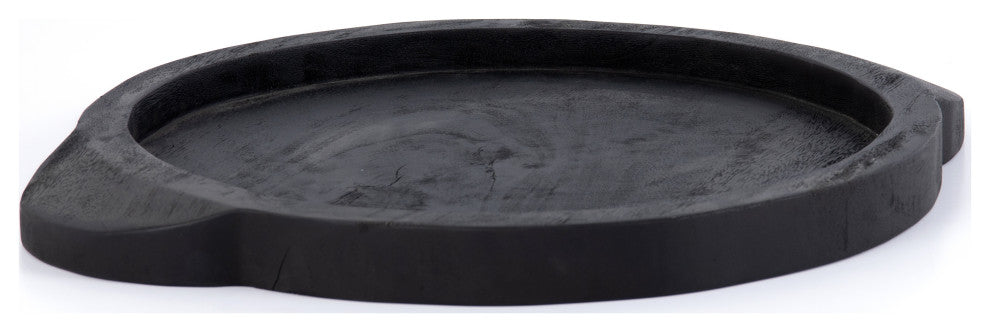Tadeo Round Tray-Carbonized Black