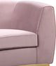 Julian Velvet Upholstered Sofa, Pink, Gold Base