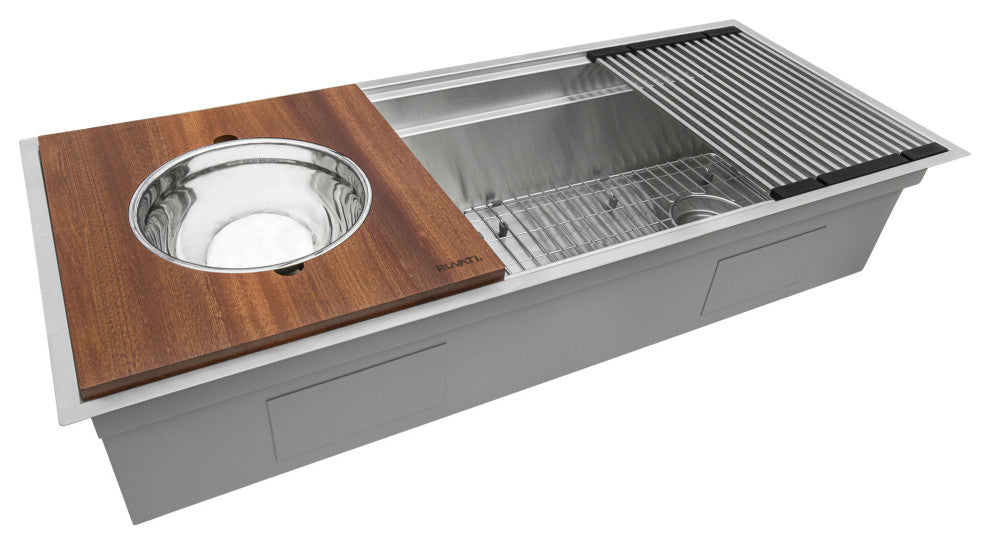 Ruvati RVH8277 36" Workstation Dual Tier Ledge Kitchen Sink Stainless Steel