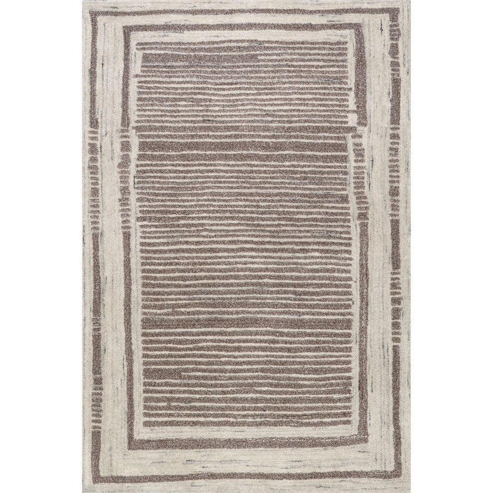 Villa Southwestern Wool Blend Area Rug, Brown 2' 6" x 8'