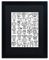 Elizabeth Caldwell 'Birds And Flowers' Art, Black Frame, Black Mat, 16x20