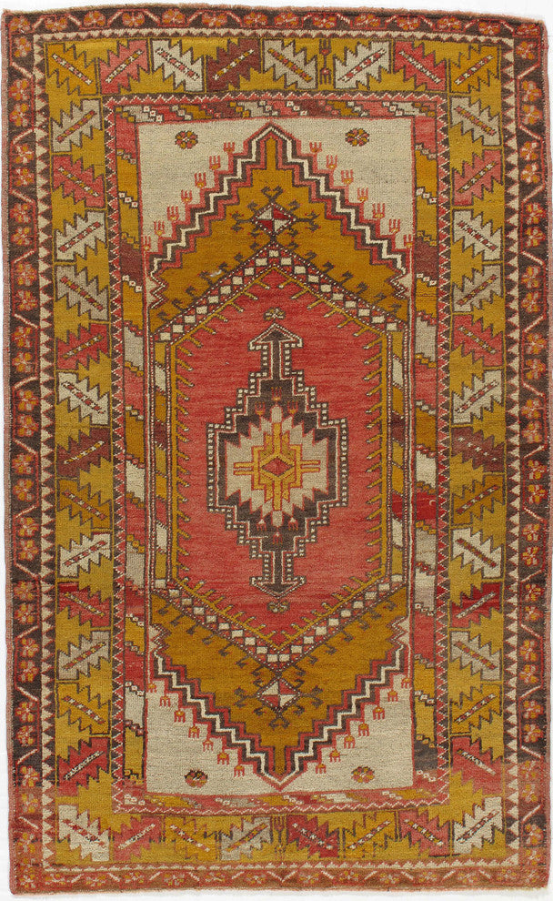 Oushak Hand-Knotted Rug, 3'11"x6'4"