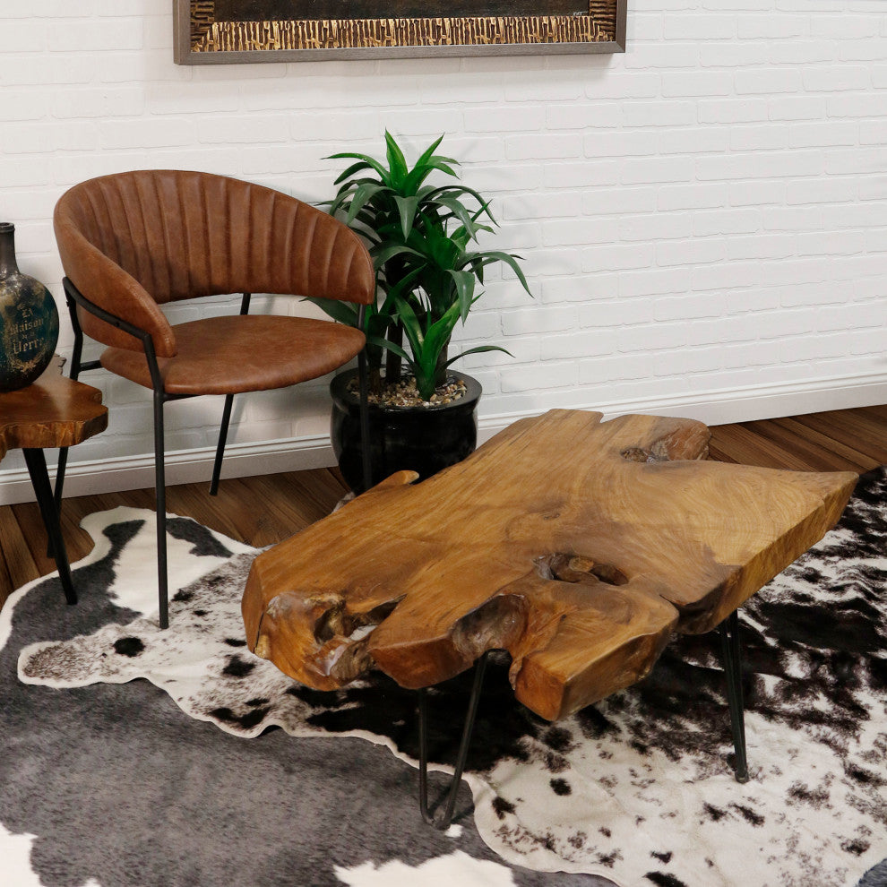 Badang Carving Coffee Table, Natural Lacquer
