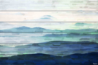 "Mountain Tops" UV Ink Print on White Wood, 45"x30"