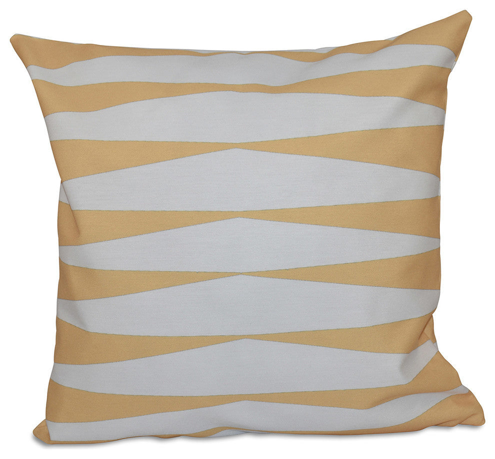 Geometric Decorative Pillow, Yellow, 20"x20"