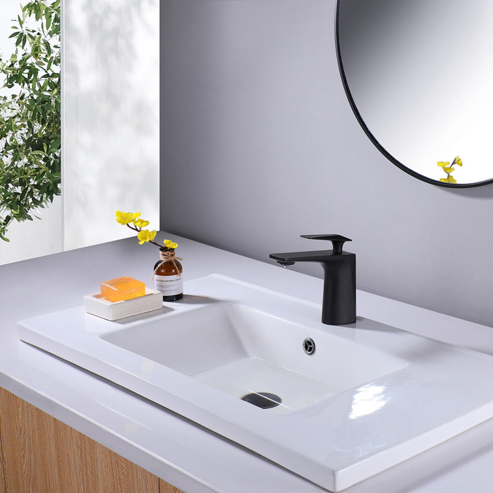 Deck Mounted Single Handle Bathroom Sink Faucet