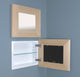 14x11 Landscape Mirrored Medicine Cabinet, Unfinished Raised Edge Frame