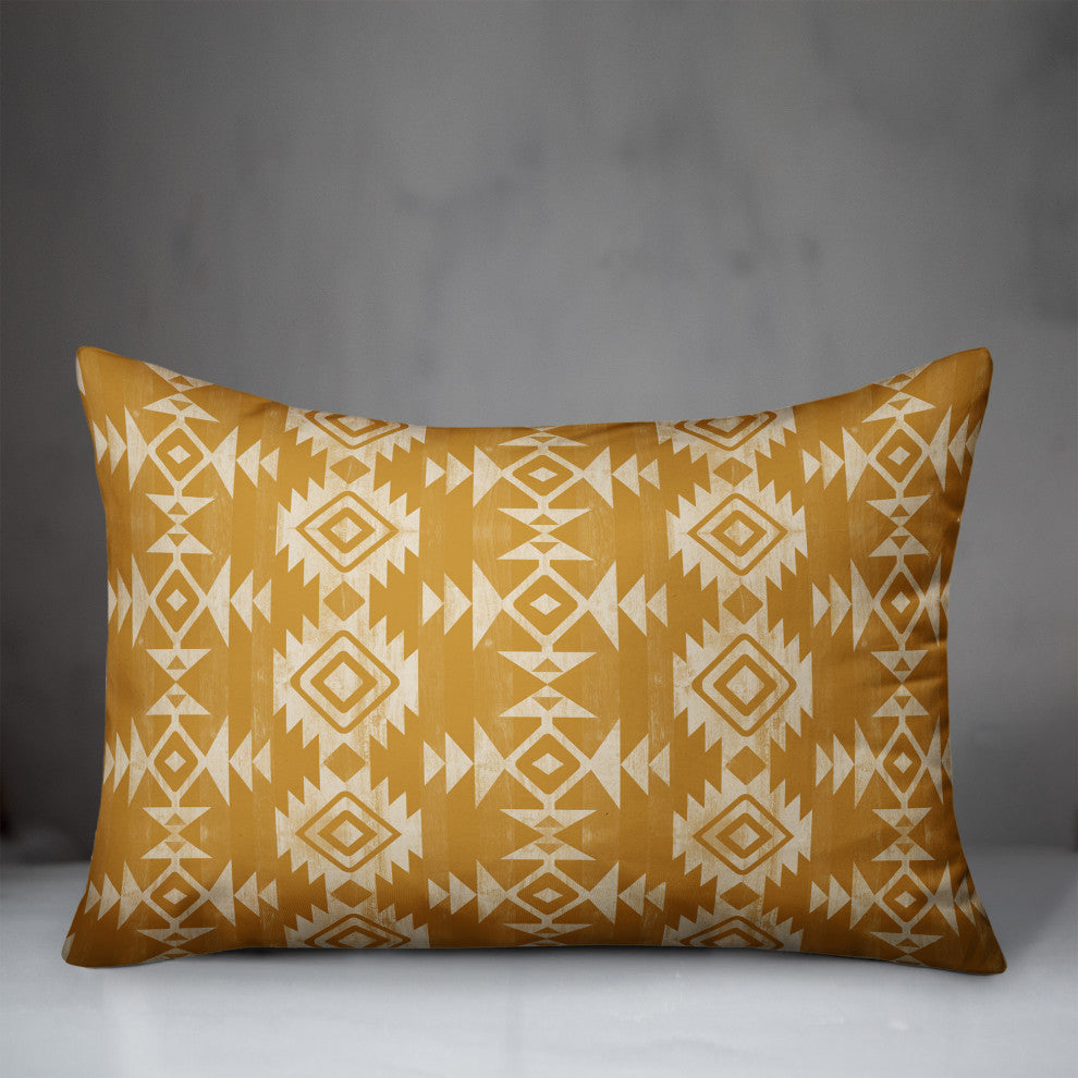 Golden Tribal Pattern 14x20 Spun Poly Pillow