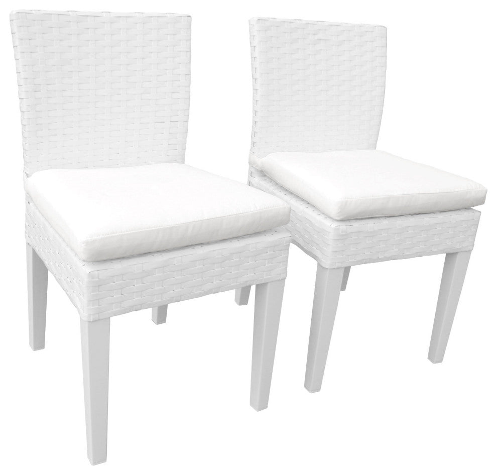 Miami Rectangular Outdoor Patio Dining Table with 6 Armless Chairs Terracotta