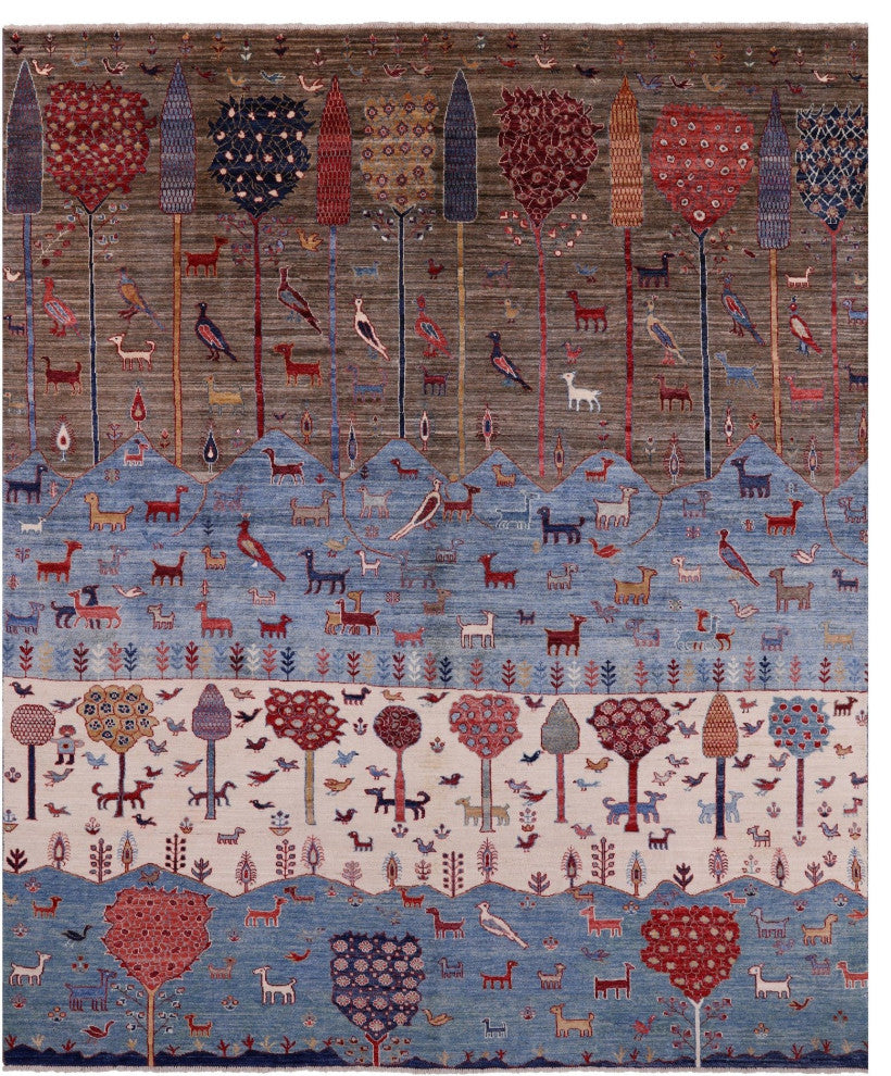 Handmade Persian Gabbeh Tribal Rug 8' 0" X 9' 8" Q7929