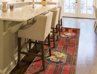 Fine Vintage Distressed Quent Rust/Purple Runner, 4'0x11'1