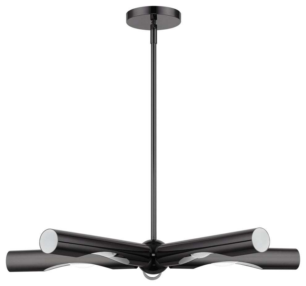 Black Chrome Contemporary, Minimal, Industrial, Urban, Sleek Chandelier