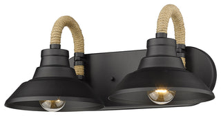 Golden Lighting 3318-BA2 Journey 2 Light 8"W Vanity Light - Natural Black