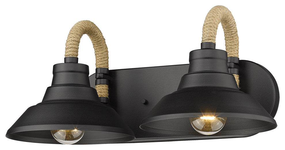 Golden Lighting 3318-BA2 Journey 2 Light 8"W Vanity Light - Natural Black