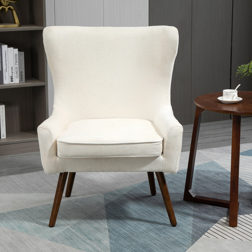 Claudie Wing Back Accent Chair, Beige