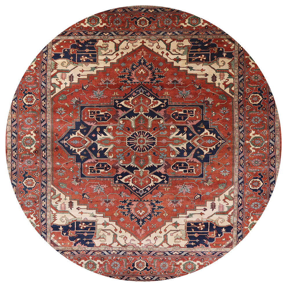 Ahgly Company Indoor Round Mid-Century Modern Area Rugs, 6' Round