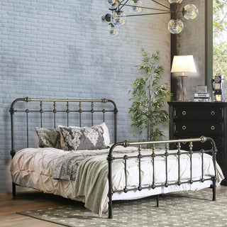 Furniture of America Cecil Transitional Metal Twin Spindle Bed in Antique Black