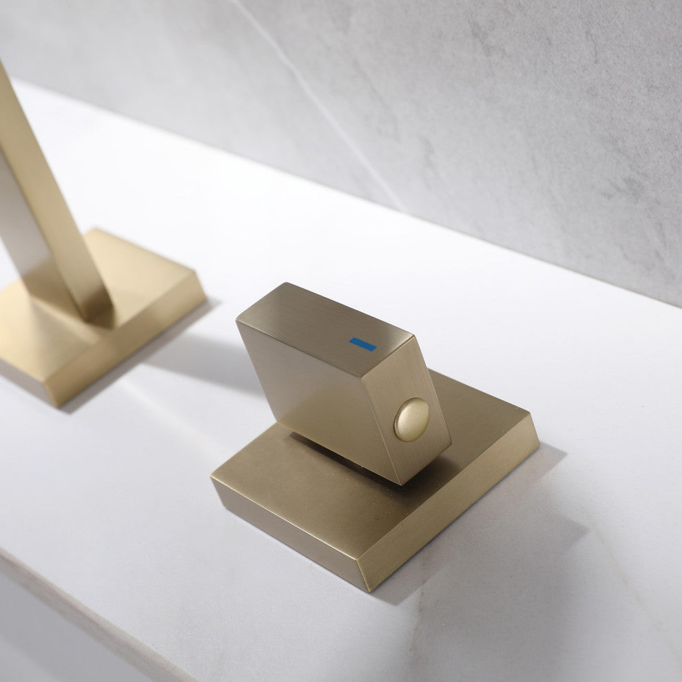 Widespread Bathroom Faucet, Brushed Gold