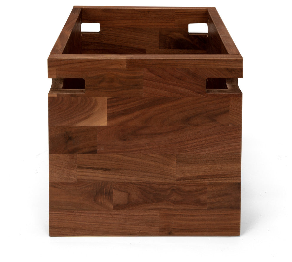 Zuma Wood Storage Box, Solid Walnut, Natural Finish