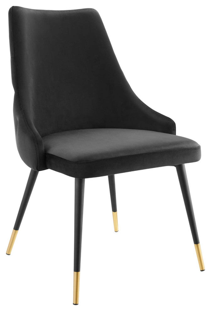 Adorn Dining Side Chair Performance Velvet Set of 2 Black