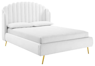 Lana Queen Performance Velvet Wingback Platform Bed