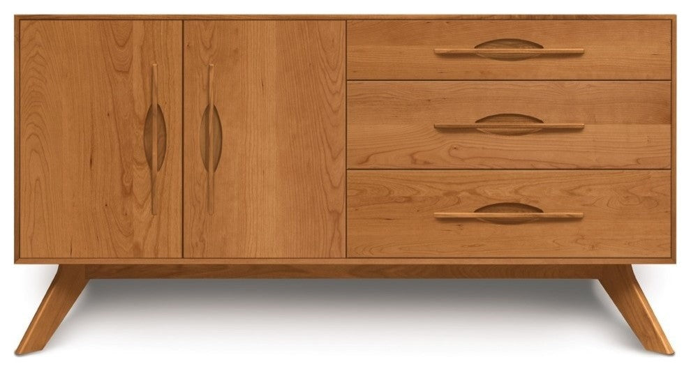 Copeland Audrey 3 Drawers On Right, 2 Doors On Left Buffet, Natural Cherry