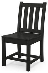 Polywood Traditional Garden Dining Side Chair, Black