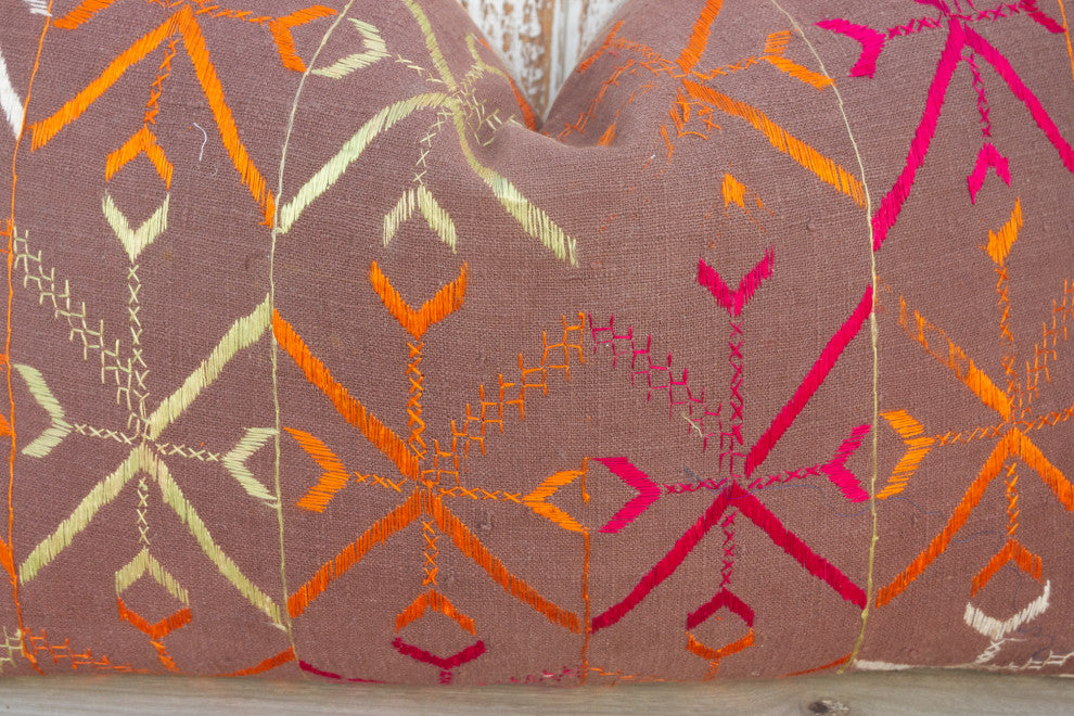 Anya Antique Indian Folk Lumbar Pillow