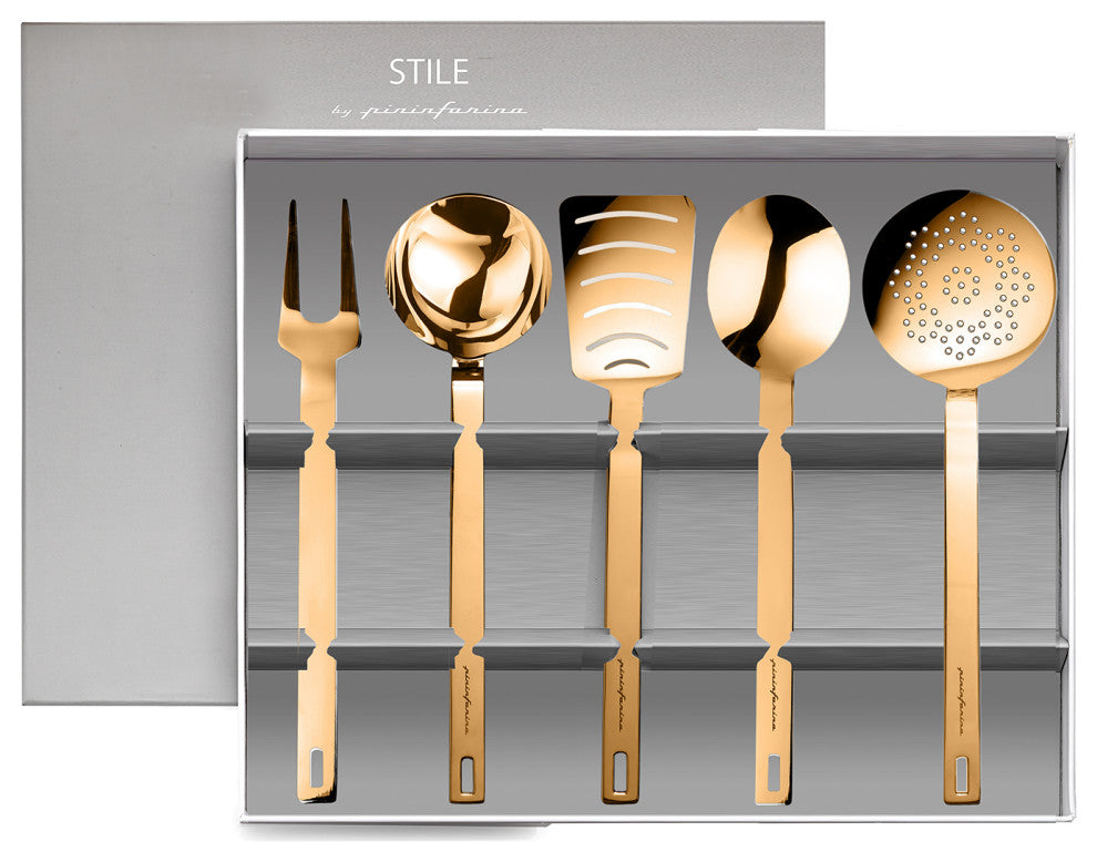 Stile Kitchen Tools With Box 5 Pcs. Gold