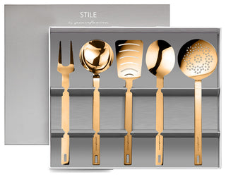 Stile Kitchen Tools With Box 5 Pcs. Gold